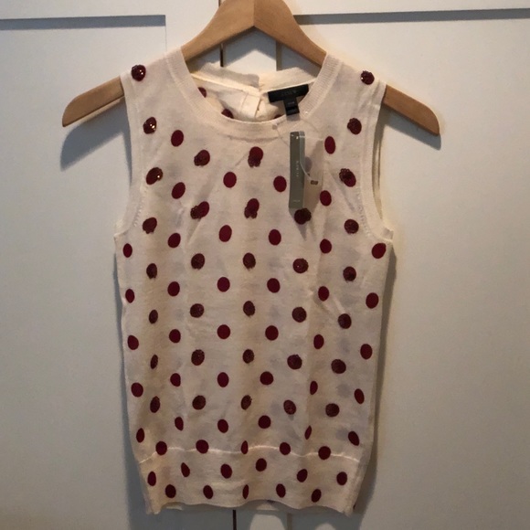J. Crew Jackie Sequin Polka Dot Sweater Shell - Picture 2 of 5